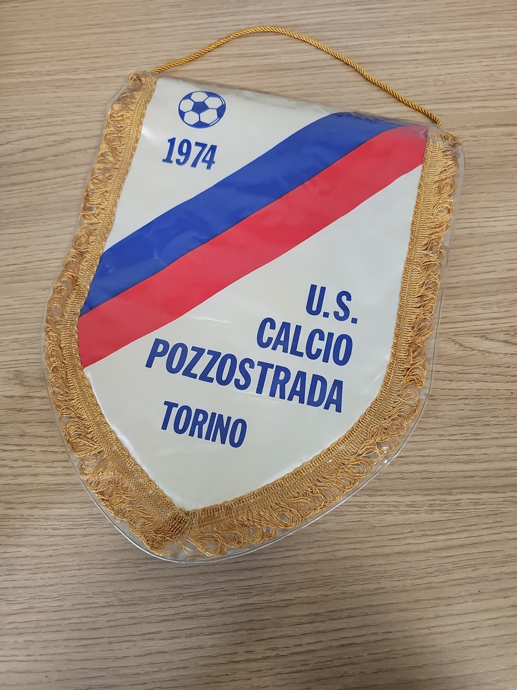 Fanion rétro U.S. Calcio Pozzostrada Torino 1974, vintage football Italie déco