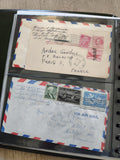 Lot 2 anciennes enveloppes oblitérées USA-France vintage, timbres collection