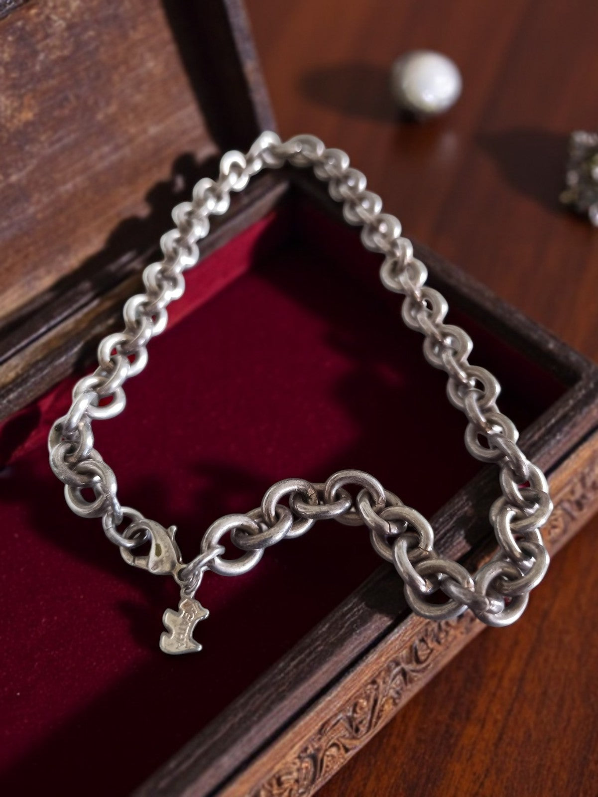 Collier chaîne Agatha vintage, gros maillons fantaisie signé