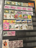 Lot timbres Malaisie fleurs papillons oiseaux oblitérés supports non inclus
