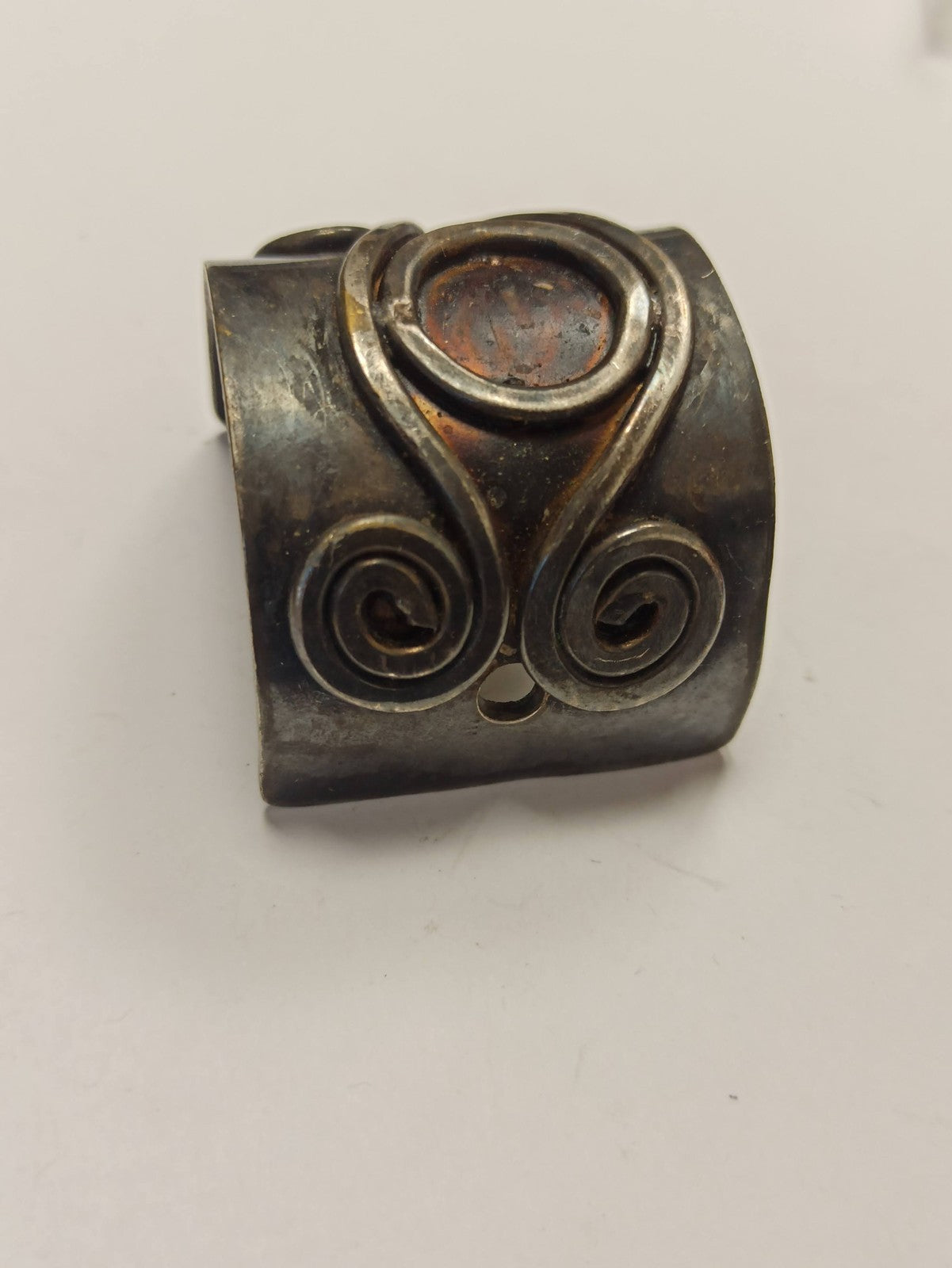 Élément de bracelet vintage années 1930, métal à identifier, bijou rétro