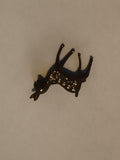 Broche vintage faon doré strass, broche animal rétro, pin's biche