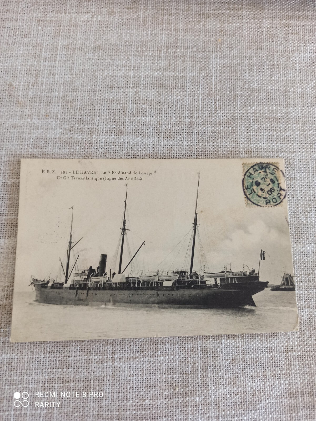 Carte postale ancienne navire Le Havre Ferdinand de Lesseps Transatlantique