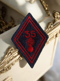 Écusson 35e Régiment Infanterie France, brodé bleu rouge, insigne militaire