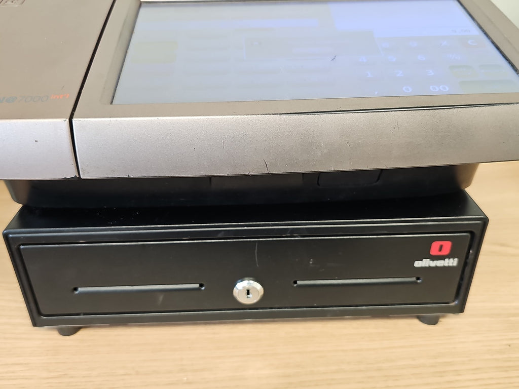 Caisse enregistreuse tactile Olivetti Nettun 7000 HS, écran, tiroir, pièces déta