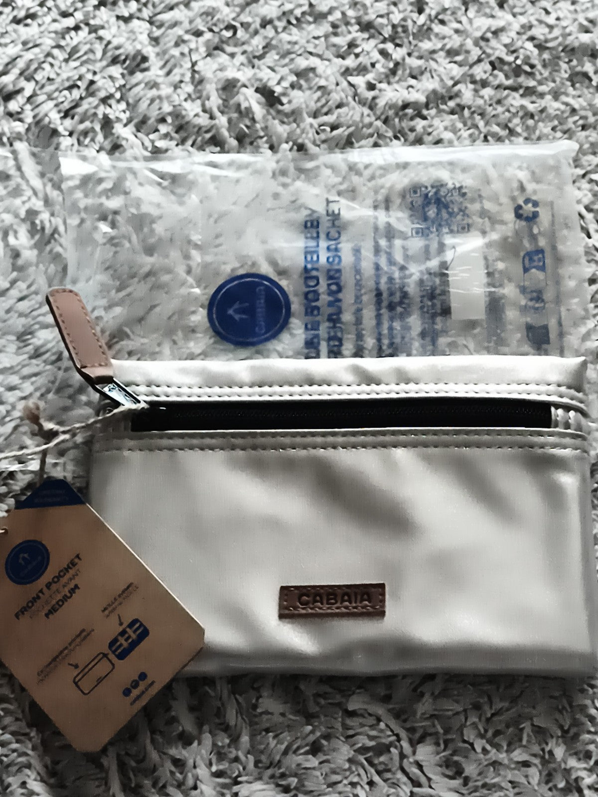 Pochette avant Cabaia beige medium neuve, accessoire sac 18 cm, Front Pocket