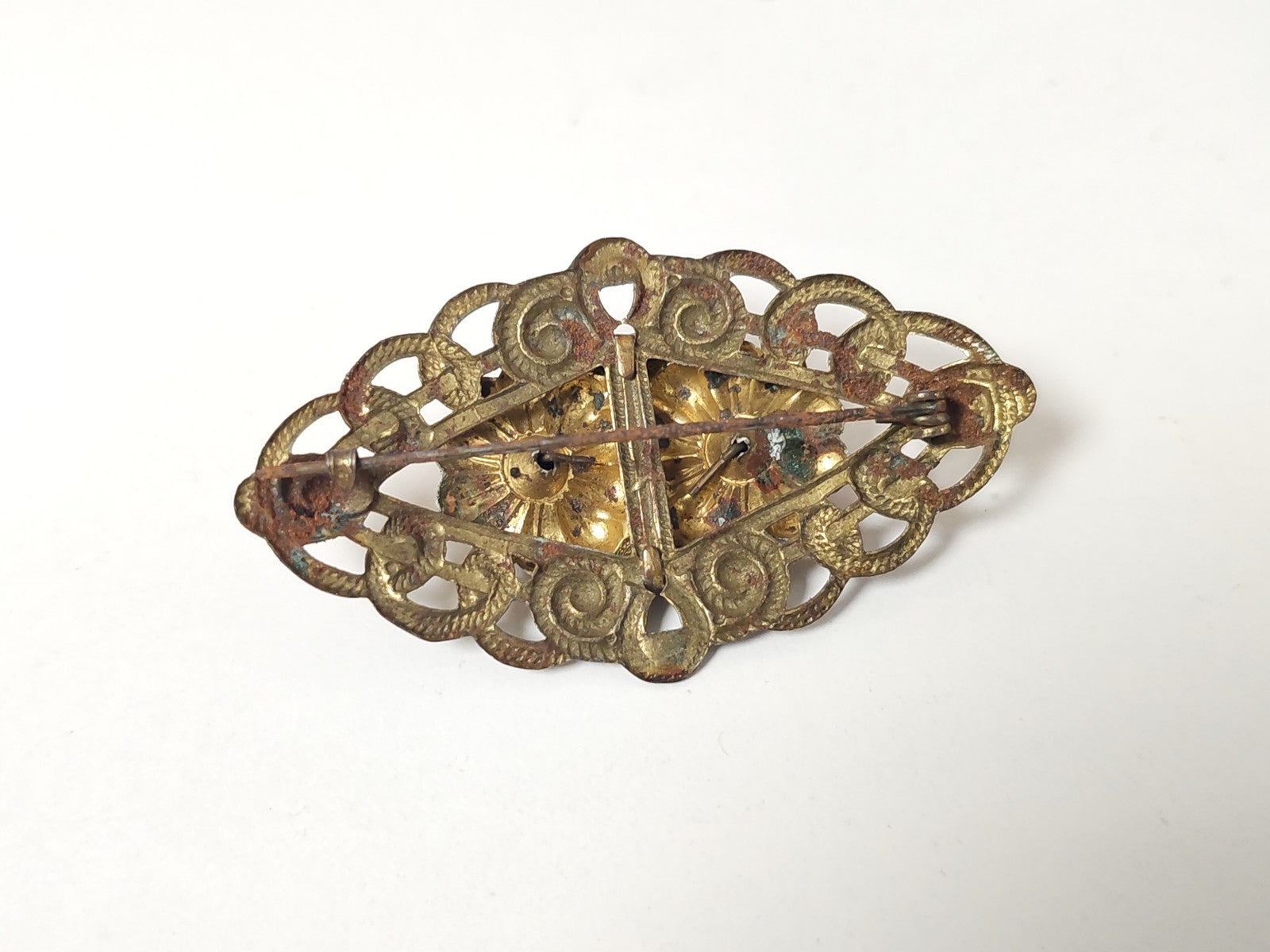 Broche ancienne art déco émaillée vintage, bijou rétro collection occasion