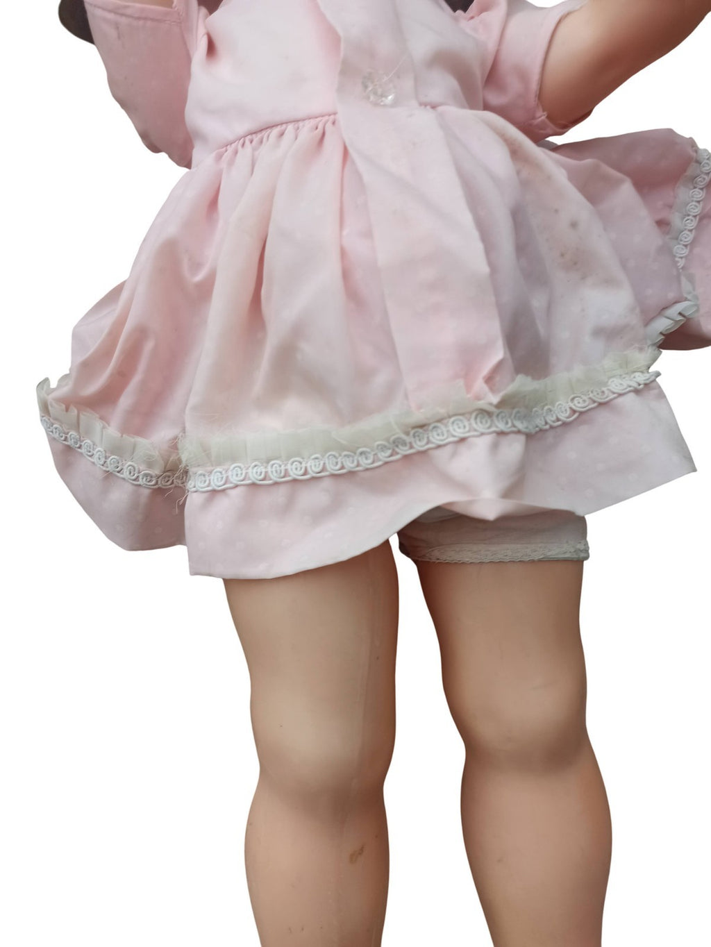 Grande poupée ancienne Bella vintage, robe rose, collection rétro, France