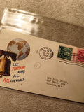 Lettre illustrée USA 1943 Liberté cachet Elgin timbre vert philatélie (Ref 12)