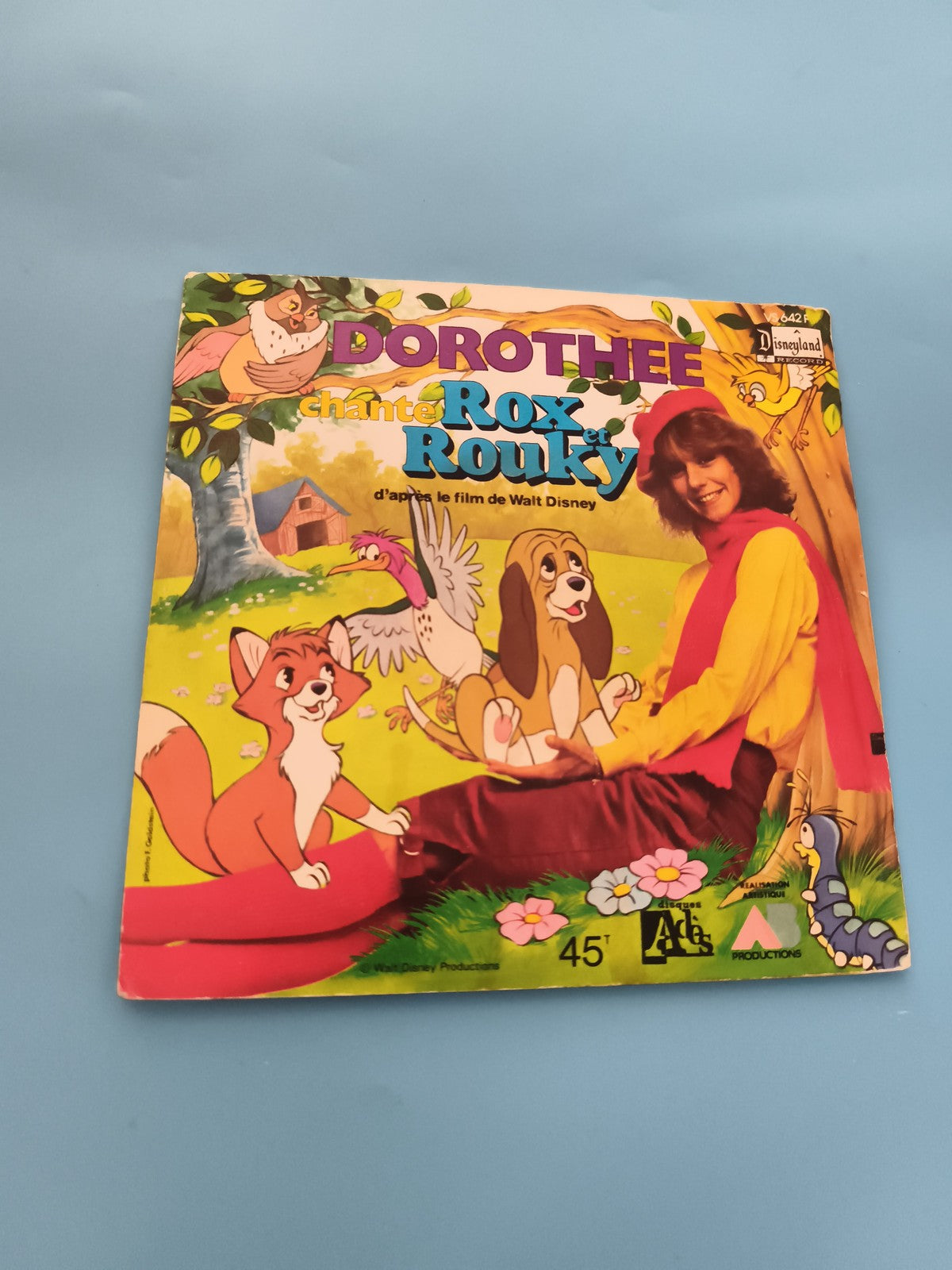 Vinyle 45T Dorothée Rox et Rouky Disneyland pochette couleur Walt Disney