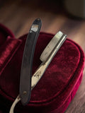 Rasoir coupe-choux ancien signé lame acier, vintage rétro barbier rasage