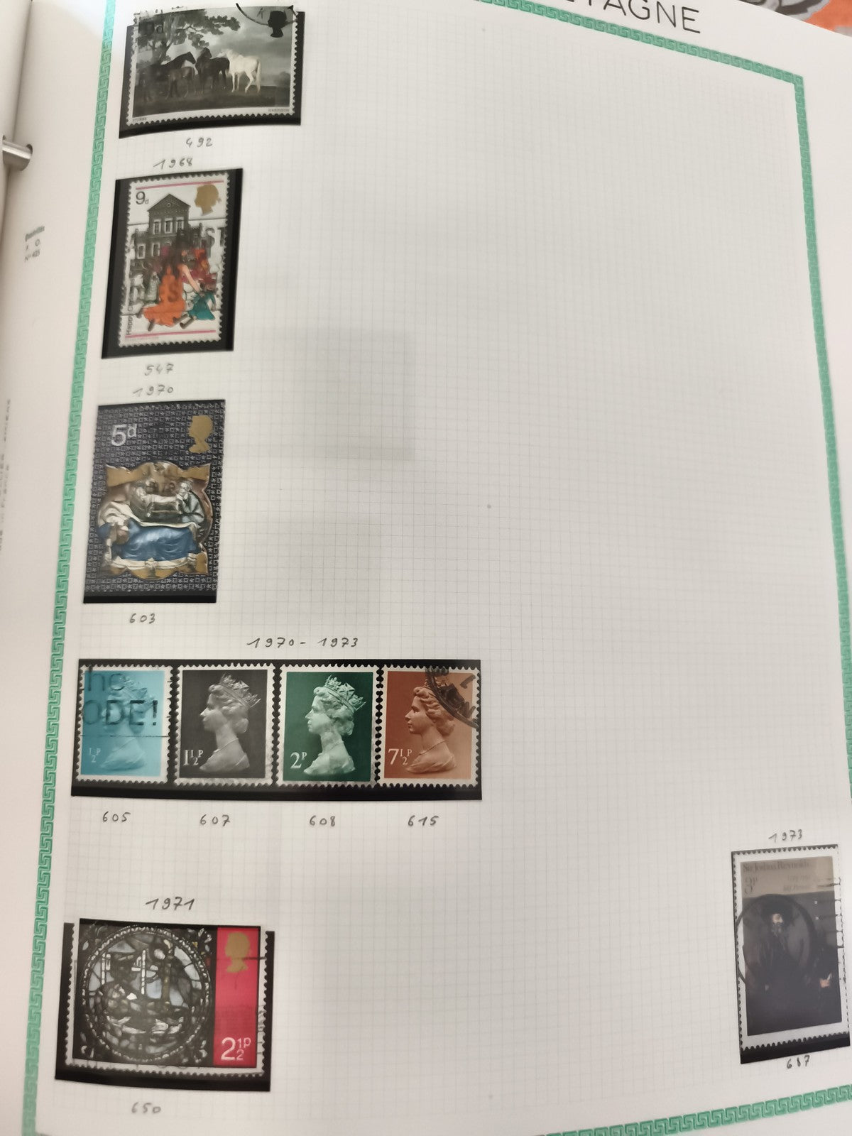 Timbres Grande-Bretagne oblitérés, Reine Elizabeth II, thématiques variées, phil