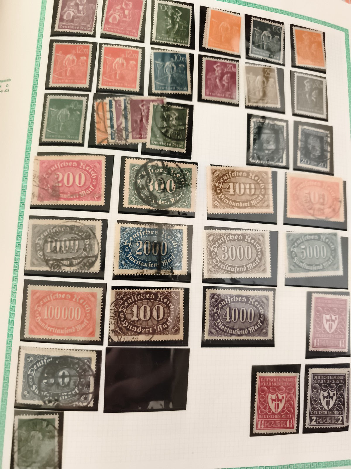 Timbres Deutsches Reich Allemagne, surcharges inflation, divers formats philatél