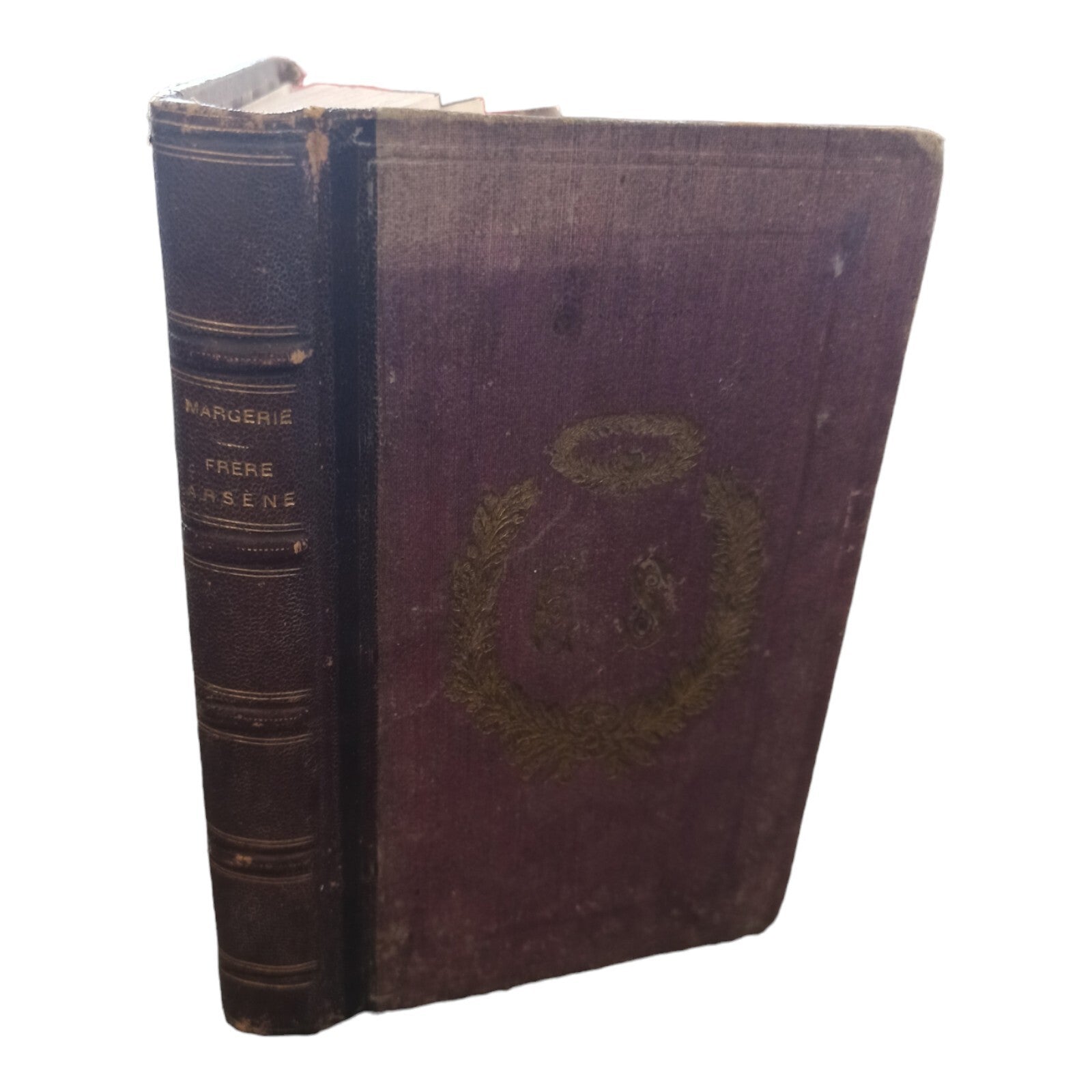 Livre relié 1868 Frère Arsène Margerie couverture violette dorure