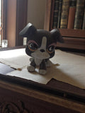 Figurine Petshop chien noir blanc yeux grands - vintage rare ancien