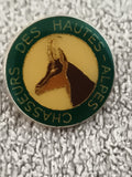 Pin's vintage Chasseurs des Hautes-Alpes émail vert doré badge chamois