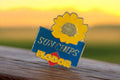 Pin's vintage Flodor Sun Chips tournesol rétro années 90 badge publicitaire