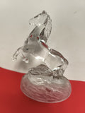 Sculpture cheval cabré en cristal ancien déco vintage figurine équidé verrerie