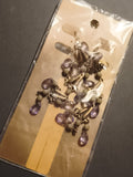 Boucles d'oreilles vintage pendantes pampilles violettes deadstock ancien magasi