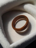 Bague vintage en bois massif, anneau large rétro, accessoire ancien naturel