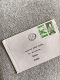 Lettre affranchie Liban 1954 timbres verts cachet Beyrouth philatélie France