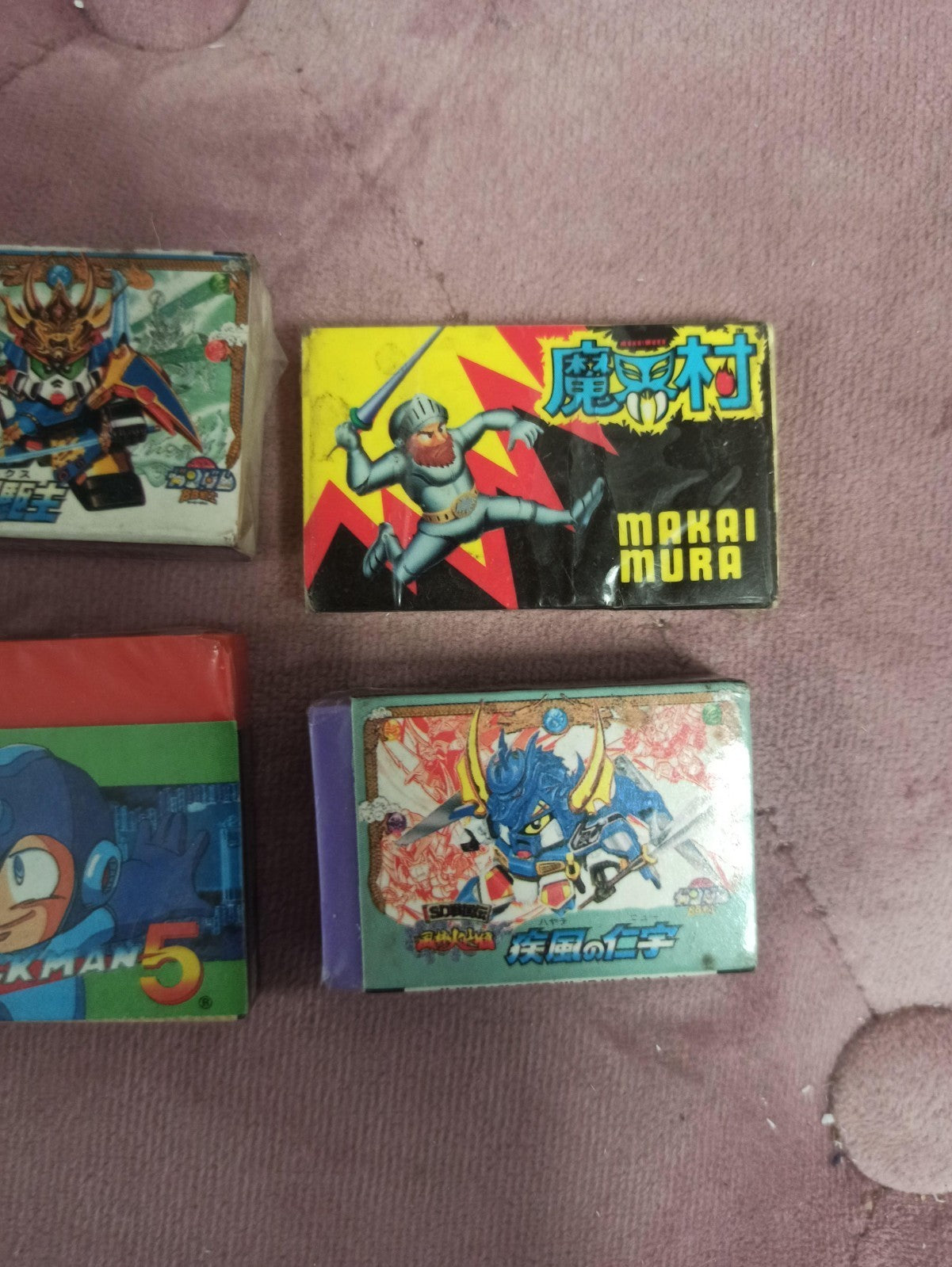Lot gommes japonaises vintage Rockman Makai Mura SD Gundam manga anime
