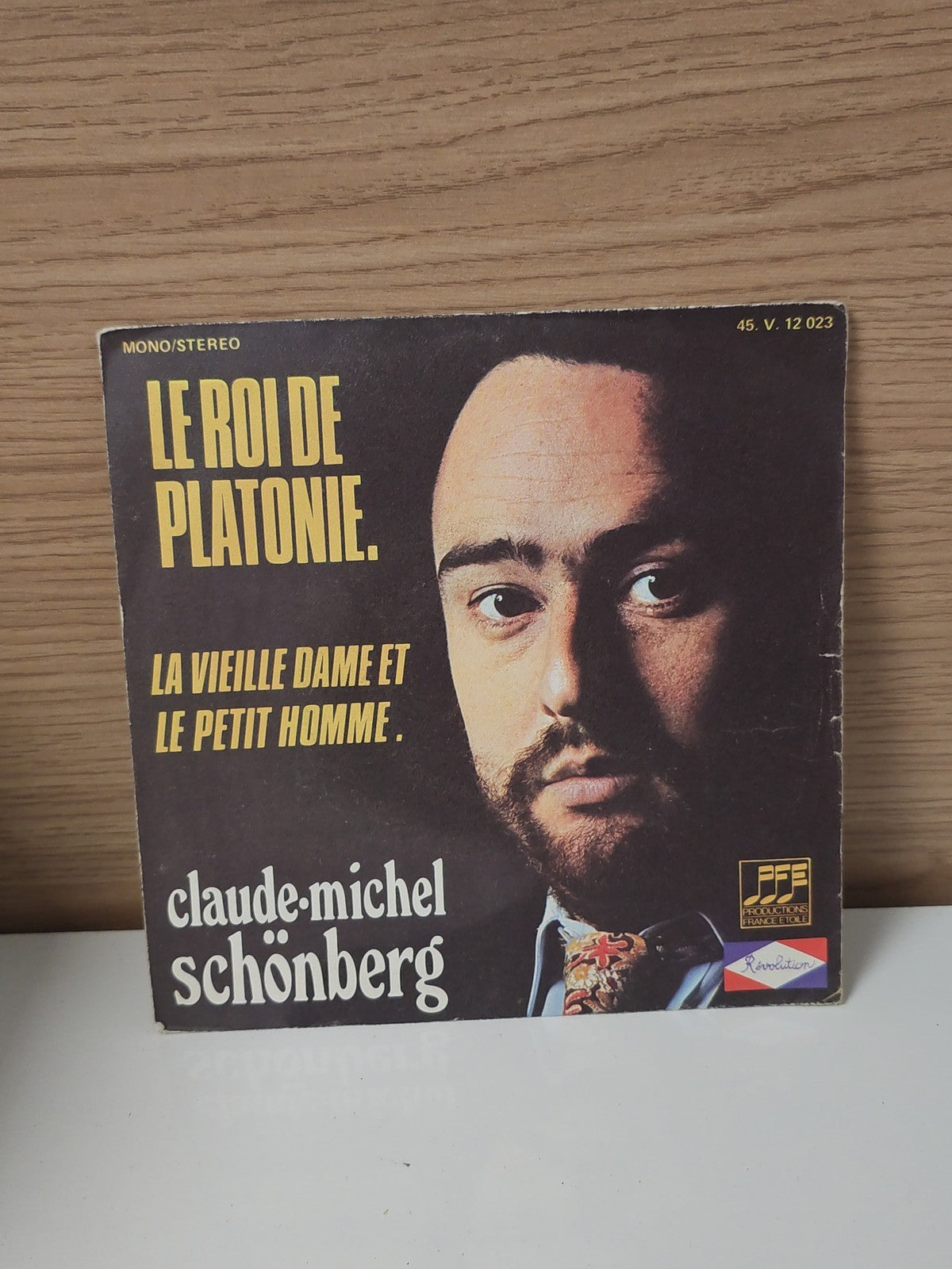 Vinyle 45 tours ancien Le Roi de Platonie disque rétro collection chanson frança