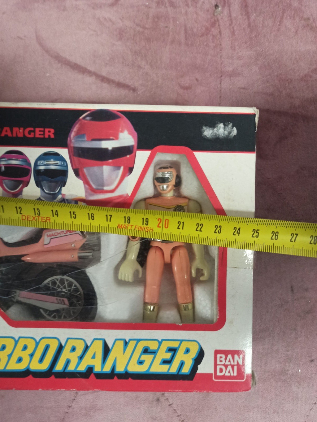 Vintage Bandai Turbo Ranger Moto Rose + Figurine 1989 France Sentai