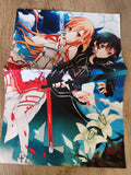 Poster manga Sword Art Online Kirito Asuna illustration couleur animé