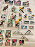 Timbres anciens Hongrie Magyar Posta oiseaux fleurs usagés philatélie vintage