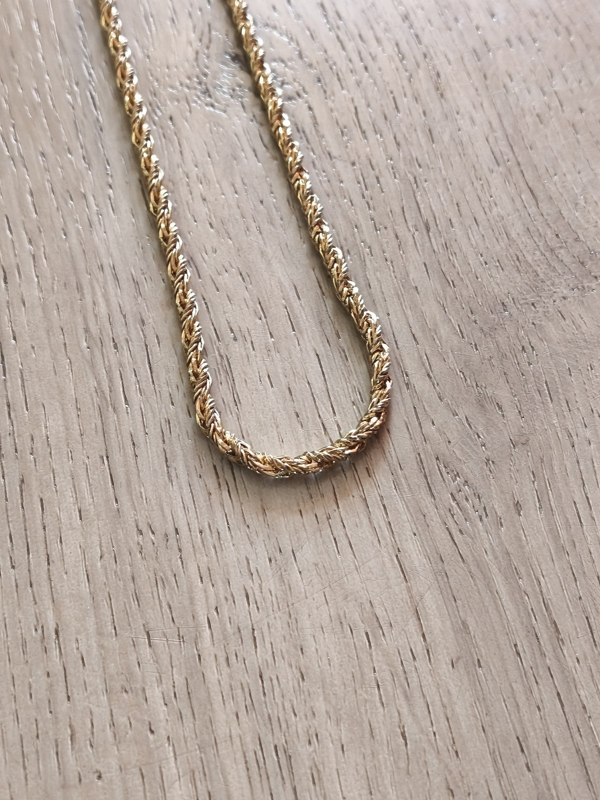 Collier vintage ancien plaqué or, gros maillon rétro, bijou femme collection