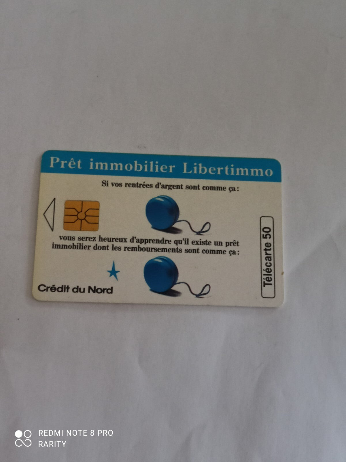 Carte téléphonique vintage Crédit du Nord Libertimmo puce 50 unités France