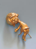 Broche vintage plaquée or ancienne ? Bijou rétro pour collection ou cadeau