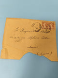 Ancienne enveloppe philatélie timbres 25c orange France Amiens usagée collection