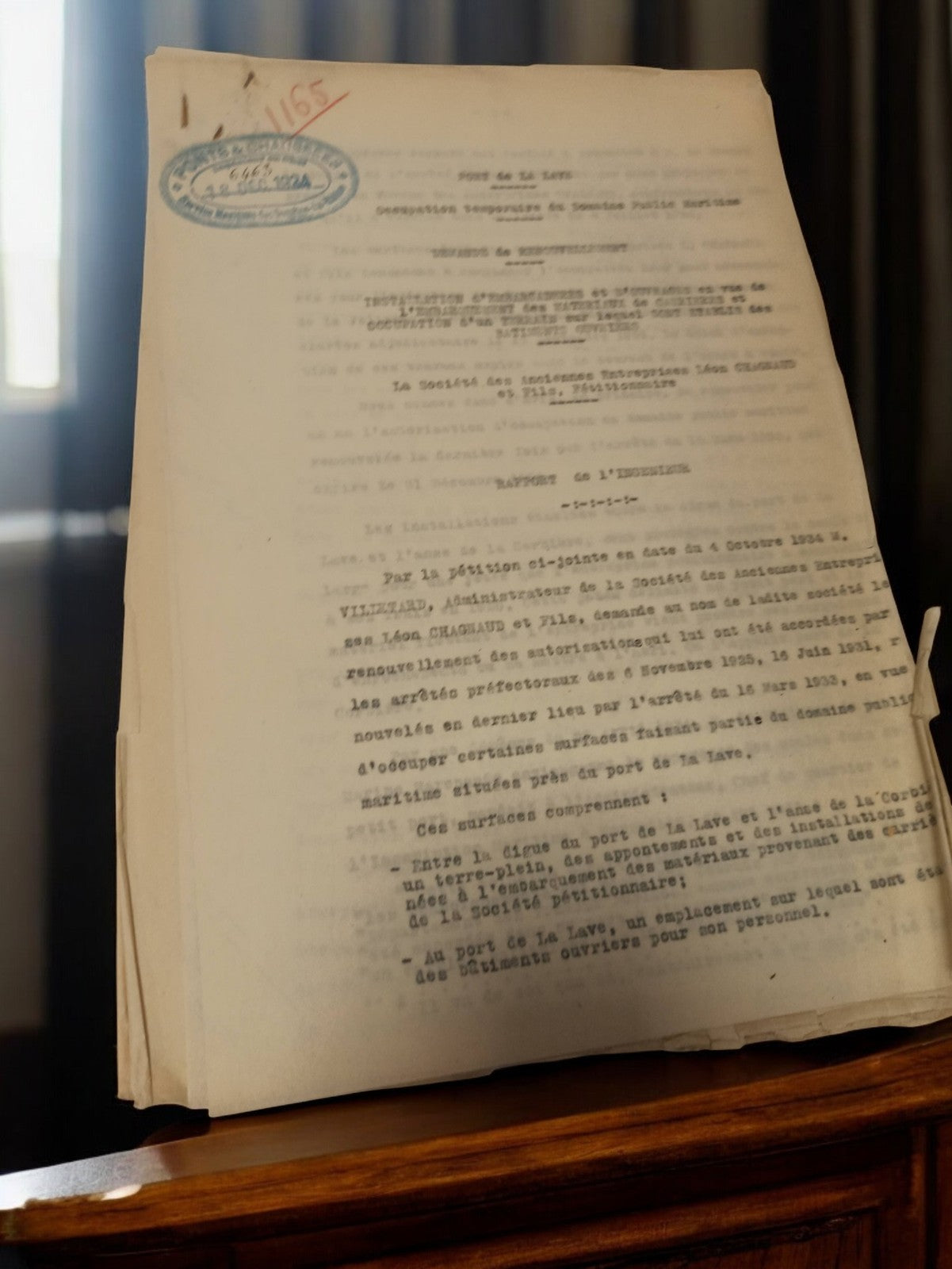 Document ancien Marseille travaux publics hydrauliques années 1930 vintage