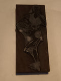 Plaque ancienne de gravure typographique femme, matrice impression vintage