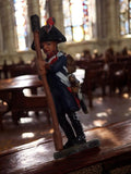 Figurine plomb soldat napoléonien peint main uniforme bleu époque Empire