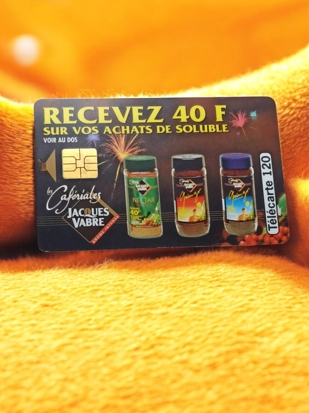 Télécarte 120 unités Jacques Vabre vintage, carte téléphonique Les Cafériades ra