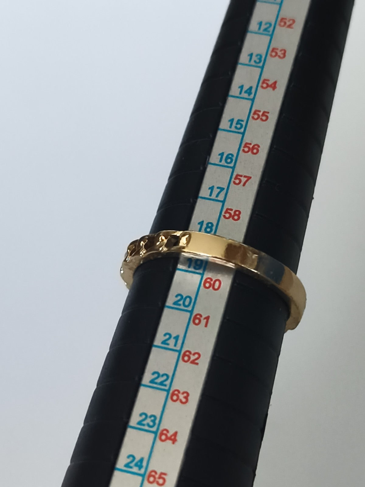 Bague vintage femme plaquée or anneau motif dentelé taille 59