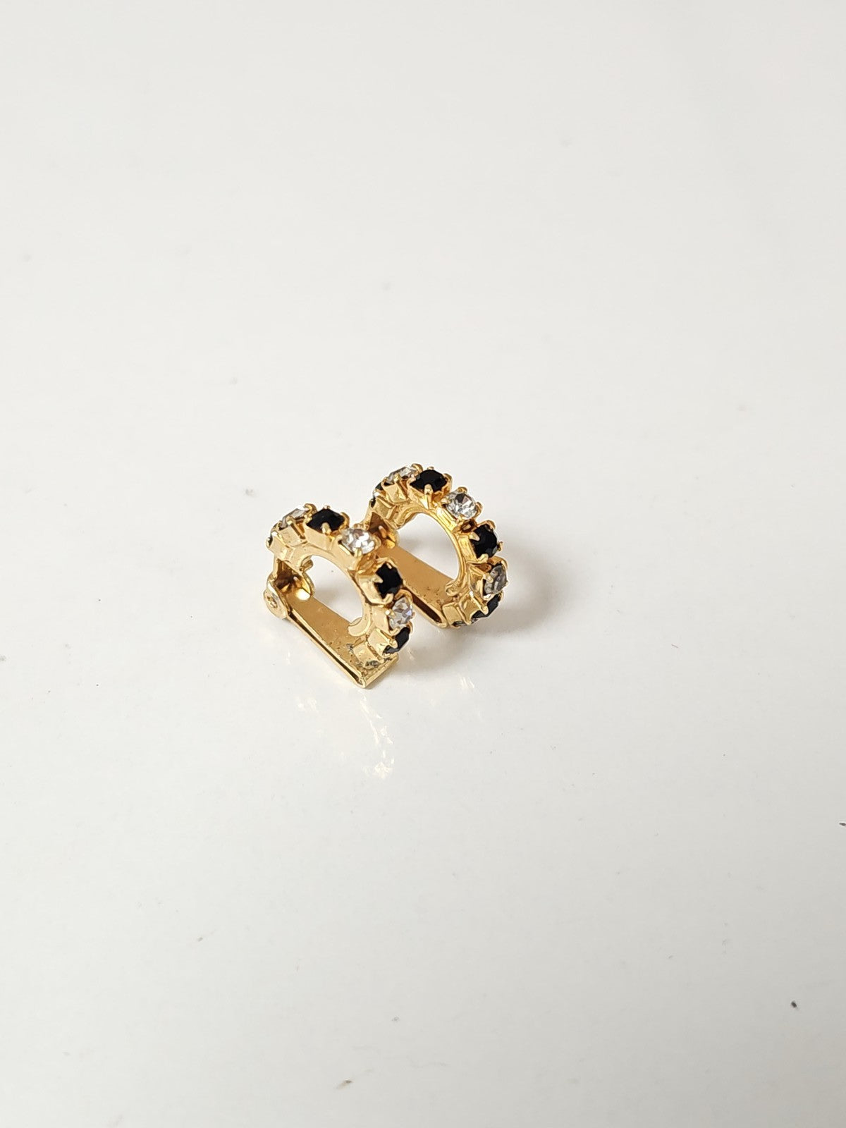 Pair of vintage earrings, old retro jewelry for collector