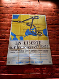 Ancienne Affiche de cinéma vintage sur les routes dï¿½URSS