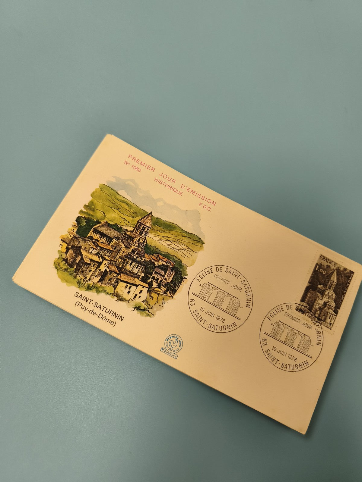 Enveloppe FDC Premier Jour Émission Saint-Saturnin Puy-de-Dôme illustrée