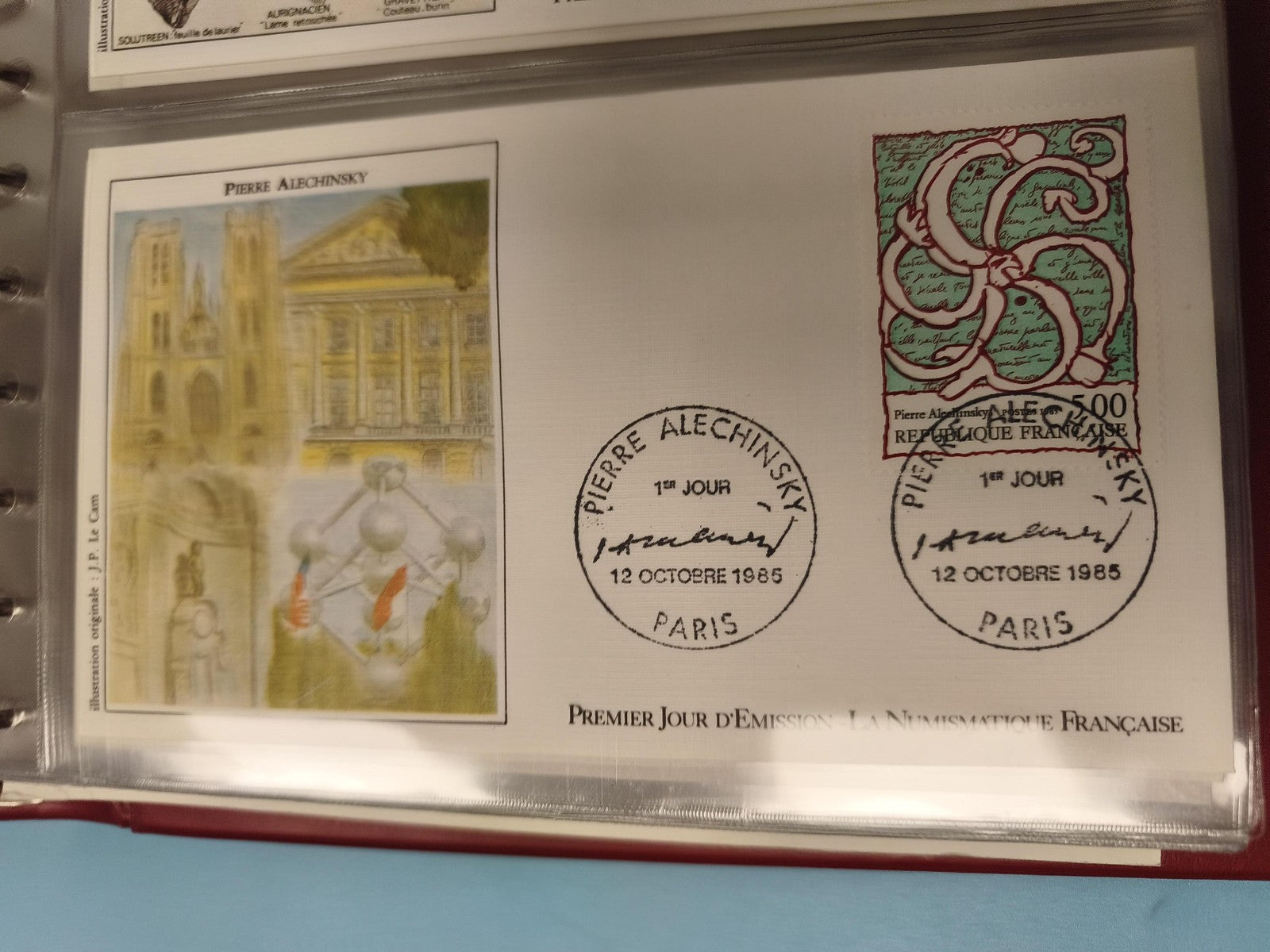 Enveloppe FDC Premier Jour Pierre Alechinsky 1985 Paris timbre illustré