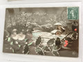 Carte postale ancienne Bonne Année hiver, CPA illustrée houx oiseau affranchie