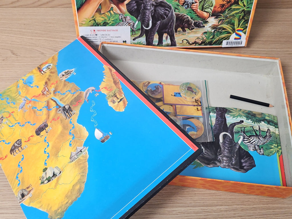 Jeu de société LE MONDE SAUVAGE Schmidt 1994 animaux sauvages en l'état