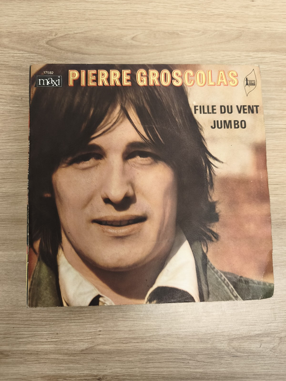 Vinyle 45T Pierre Groscolas Fille du vent Jumbo maxi pochette photo couleur