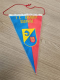 Fanion ancien F.C. Grenoble Dauphiné rétro bleu rouge blason football vintage