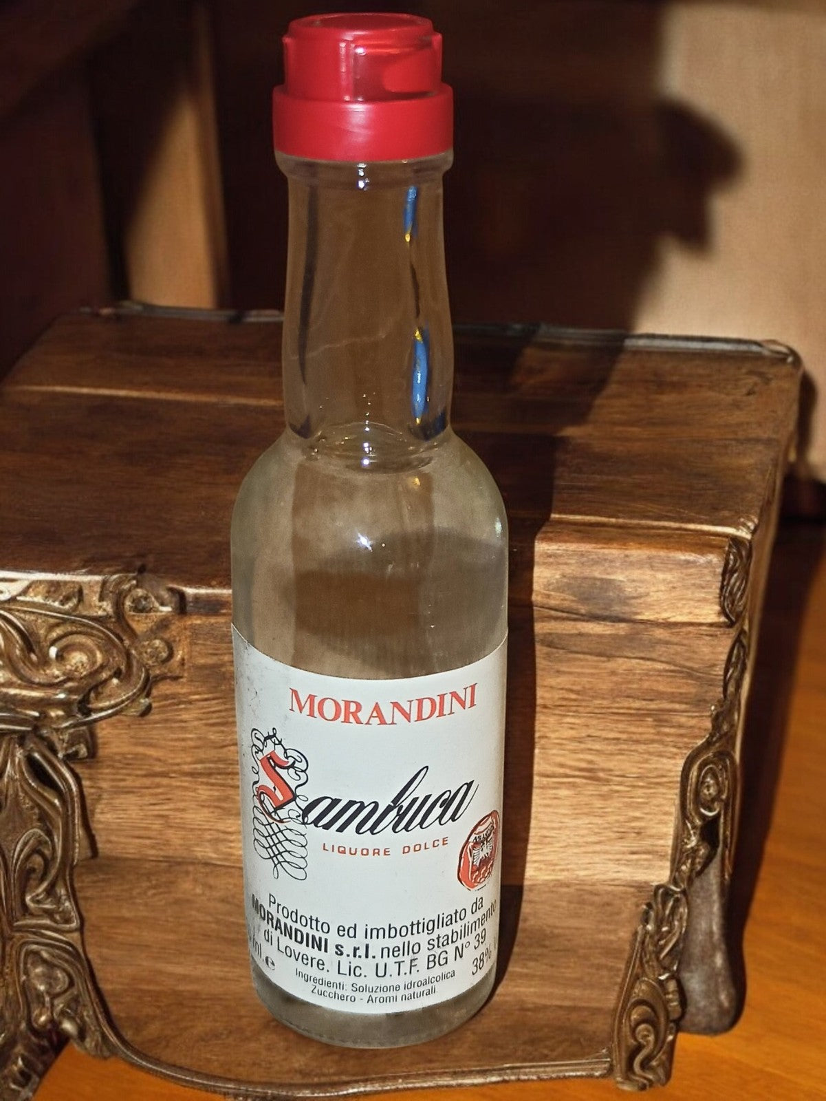 Bouteille miniature Sambuca Morandini vintage liqueur douce rare alcool