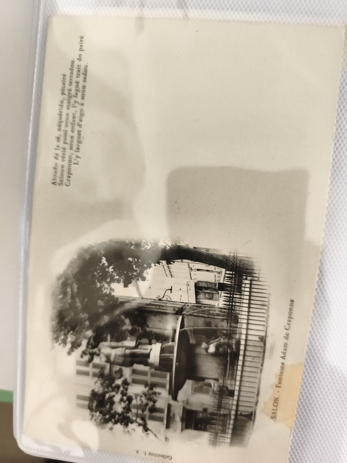 Carte postale ancienne SALON Fontaine Adam de Craponne CPA vintage