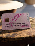 Carte téléphonique vintage Télécarte 50 graffiti amour fou rose